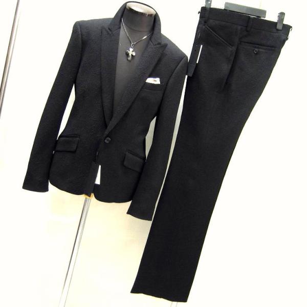 トルネードマート M スーツセットアップスーツ ペイズリー フクレジャガード ブラック 165