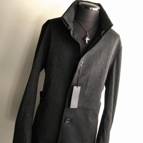 7.5万 新品 L トルネードマート シャイニーパイソンジャカードコート イタリア生地 ブラック サ...