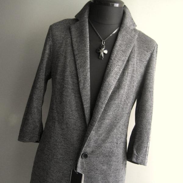 1.8万 新品 M トルネードマート ブライトタックメッシュ7分袖チェスター グレー 260