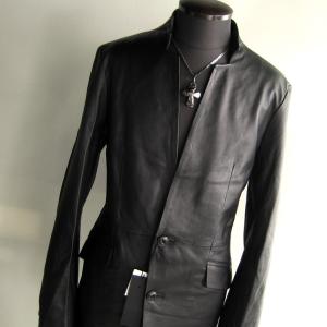 極美品★トルネードマート　レザー　テーラード ジャケット　黒　L バッファロー TORNADO MART∴ゴートウォッシュドレザージャケット / TORNADO
