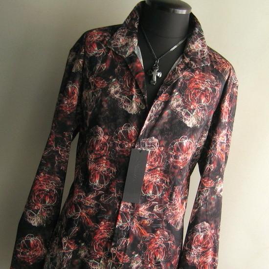 2.6万 新品 L トルネードマート クリスタルローズプリントシャツ長袖 レッド サンプル 送料無料...