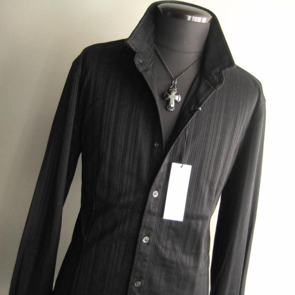 1.9万 新品 L ハイストリート ブライト針抜きテレコショートウイング 長袖 ブラック サンプル ...
