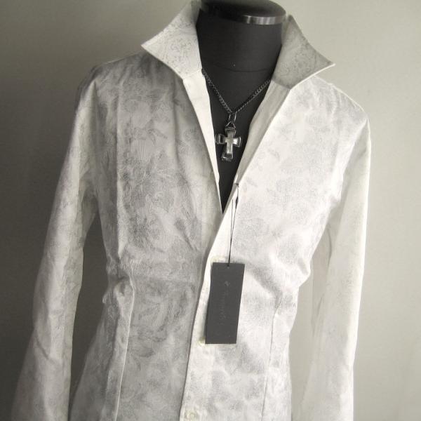 2.7万 新品 L トルネードマート ラメステッチ調フラワープリントシャツ長袖 オフホワイト 送料無...