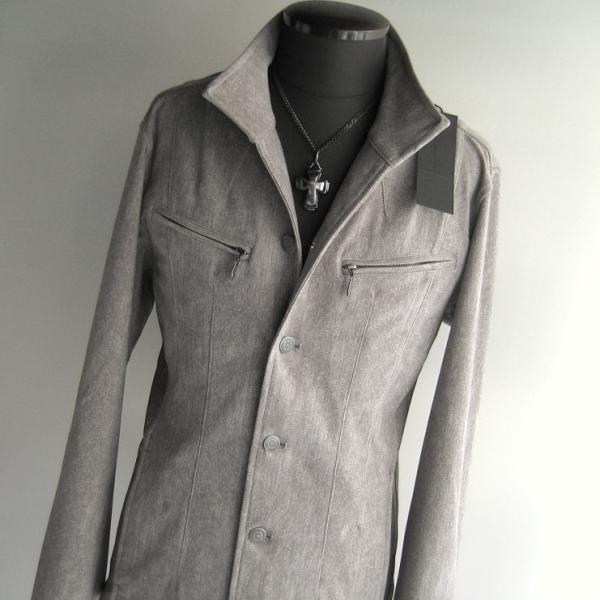 3.2万 新品 L トルネードマート ハイテンションムラデニムスタンドブルゾン グレー サンプル 4...