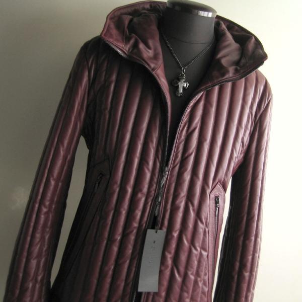 11万 新品 L トルネードマート シープレザーダウンフーディ ボルドー サンプル 484