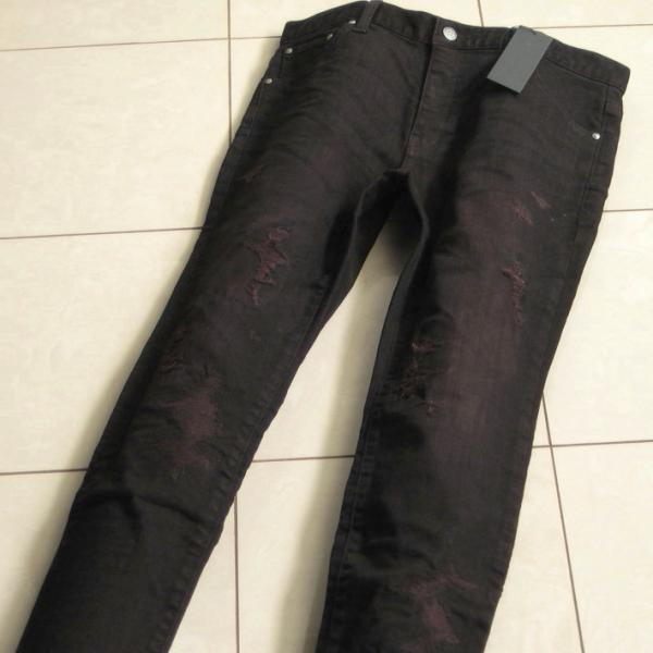 3.2万 新品 L トルネードマート リメイクスキニーデニム ボルドー サンプル 556
