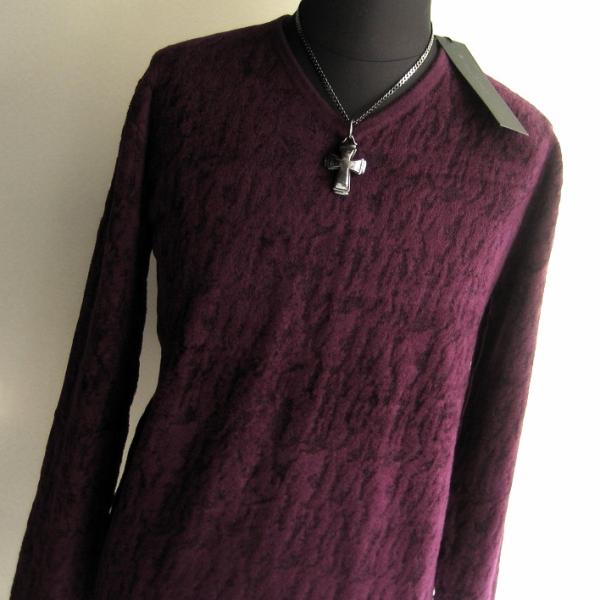 1.6万 新品 L トルネードマート カモフラモールリンクスVネックニット ボルドー サンプル 58...