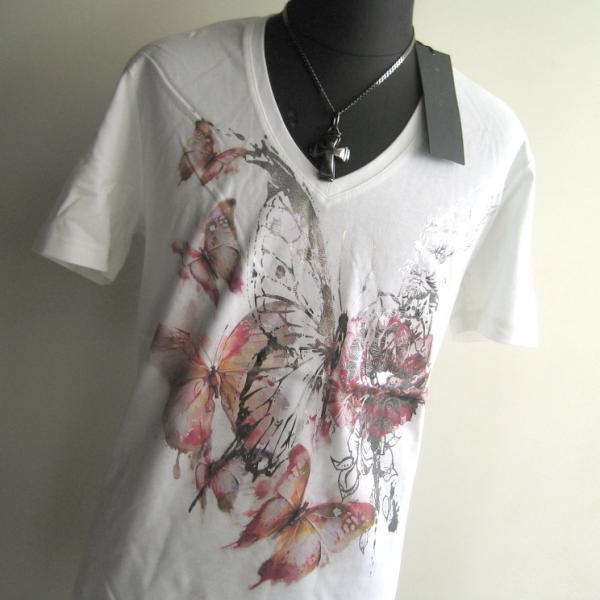 1.5万 新品 L トルネードマート ジャングルバタフライフラワーTシャツ半袖 レッド サンプル 送...