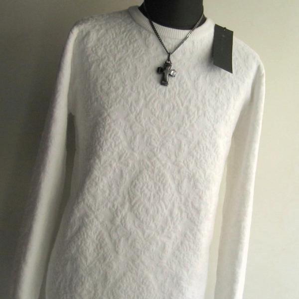 1.7万 新品 L トルネードマート バロックジャガードモールクルーネックニット ホワイト サンプル...