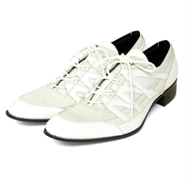 トルネードマート L レースアップシューズ 白ホワイト 本革レザー 日本製 TORNADO MART...