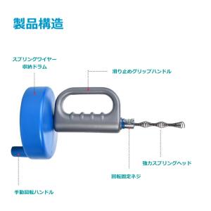 ワイヤー式 パイプクリーナー 5m 排水口 詰...の詳細画像5