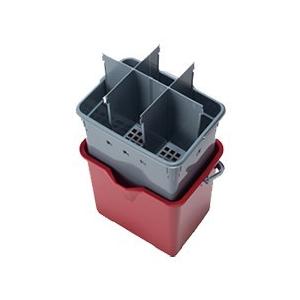 テラモト 仕切付きバケツ2 エンジ 業務用 掃除用品。
