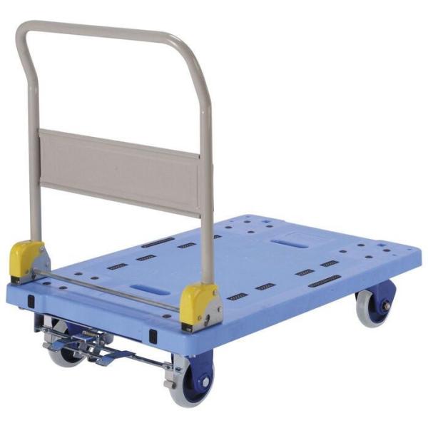 法人のみ 金沢車輛(/AO) 大型環境静音樹脂台車　フットブレーキ付(ハンドル折りたたみ式) NP-...