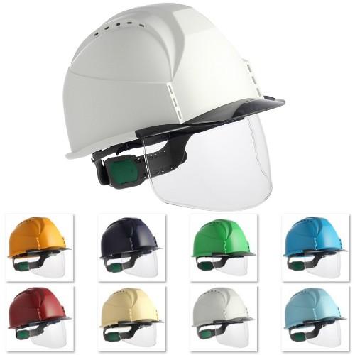スミハット KKC3S-B 大型シールド面付き 作業用 ヘルメット（通気孔付き/ライナー入り）/ 土...
