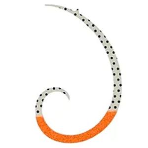 ヌーテック スリムカーリー 極厚0.8mm 4本入 #5 オレンジケイムラ(蛍光)【メール便OK】
