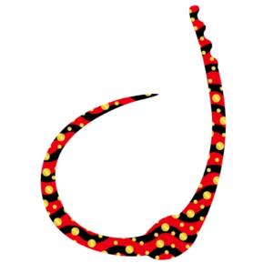 ささラボ シングルコブラ・カーリー 厚み0.5mm 54×80mm 入数3 #05 レッドゼブラ金ドット【メール便OK】