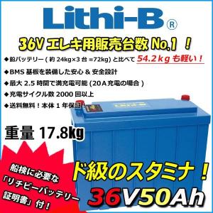 感謝価格！ リチビー(Lithi-B) リチウムバッテリー 36V50Ah LiFePO4 (リン酸鉄リチウムイオンバッテリー) 【送料無料】【5000台突破】｜proshopks