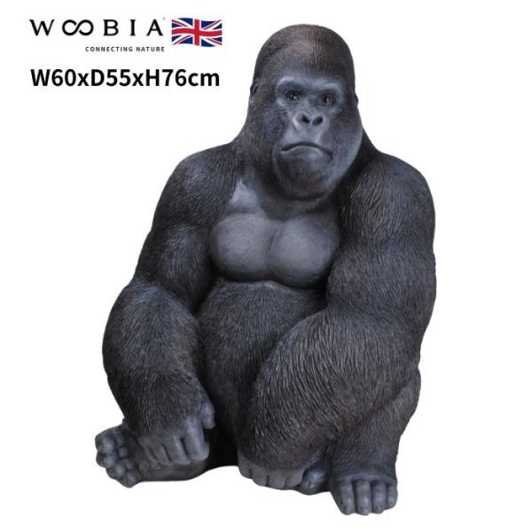 置物 お座り特大黒ゴリラ 高さ76cm おしゃれ 大きい 玄関 インテリア 庭 ガーデン かわいい ...