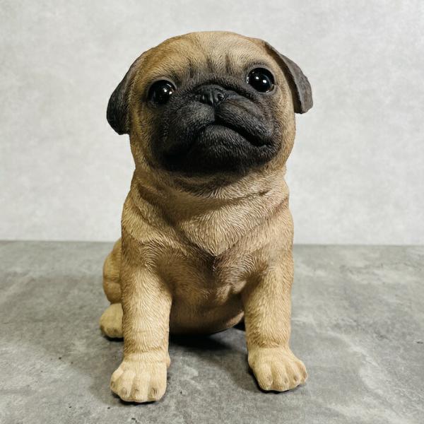 かわいい 犬 置物 お座り パグ 動物 おしゃれ 玄関 贈り物 可愛い インテリア ガーデンオーナメ...