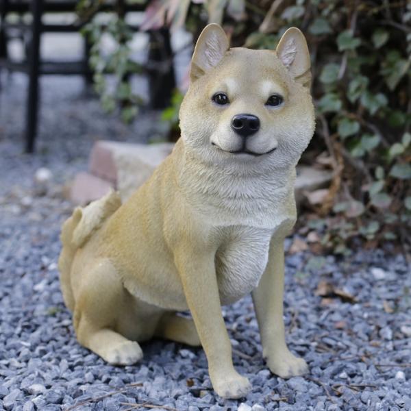 かわいい 犬 置物 お座り柴犬 高さ40cm イヌ 動物 おしゃれ 玄関 インテリア ガーデンオーナ...