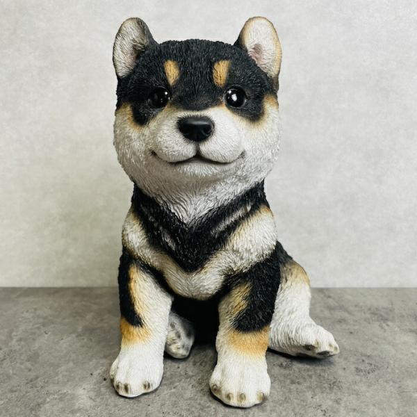 かわいい 犬 置物 黒柴の子犬（中） 玄関 おしゃれ 動物 贈り物 可愛い インテリア ガーデンオー...