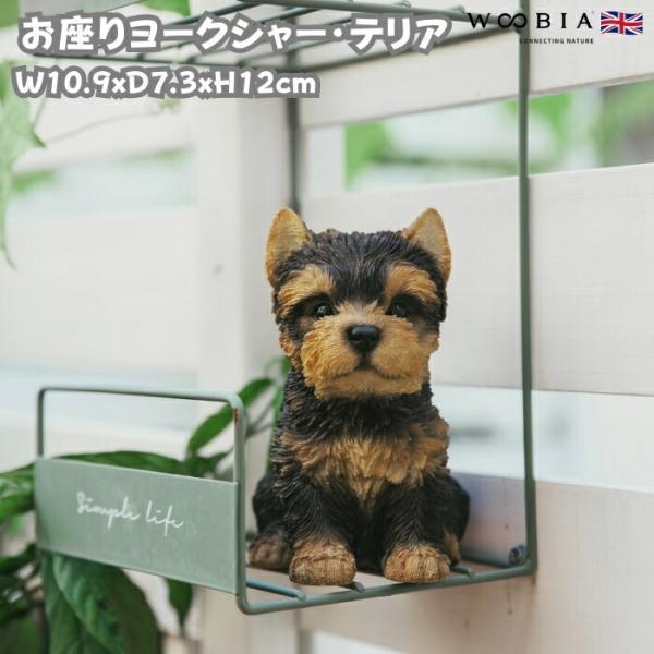 犬 置物 おしゃれ お座りヨークシャー・テリア 小 かわいい 動物 インテリア オブジェ ガーデンオ...