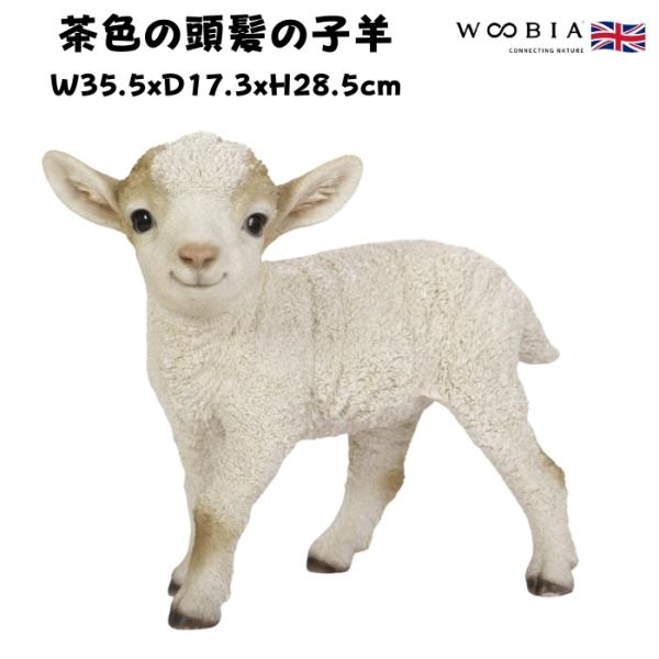 置物 茶色の頭髪の子羊 グッズ 高さ28.5cm woobia 動物 おしゃれ 大きい 玄関インテリ...