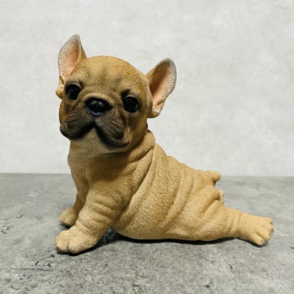 かわいい 犬 置物 フレンチ・ブルドッグ ストレッチ 玄関 動物 おしゃれ インテリア トイレ 贈り...