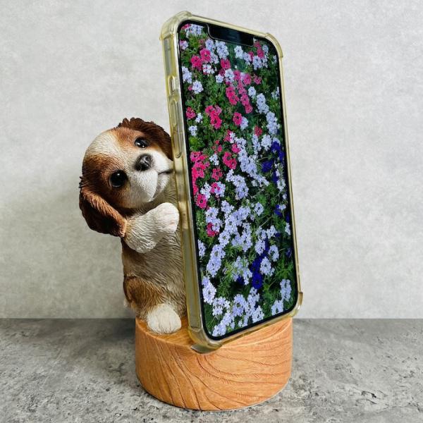 スマホスタンド キャバリア 犬 卓上 アニマル プレゼントギフト 置物 可愛い おしゃれ 動物 雑貨...