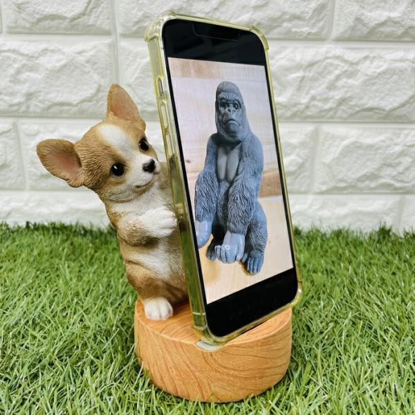 スマホスタンド チワワ 犬 卓上 アニマル プレゼントギフト かわいい置物 おしゃれ 動物 スマホホ...
