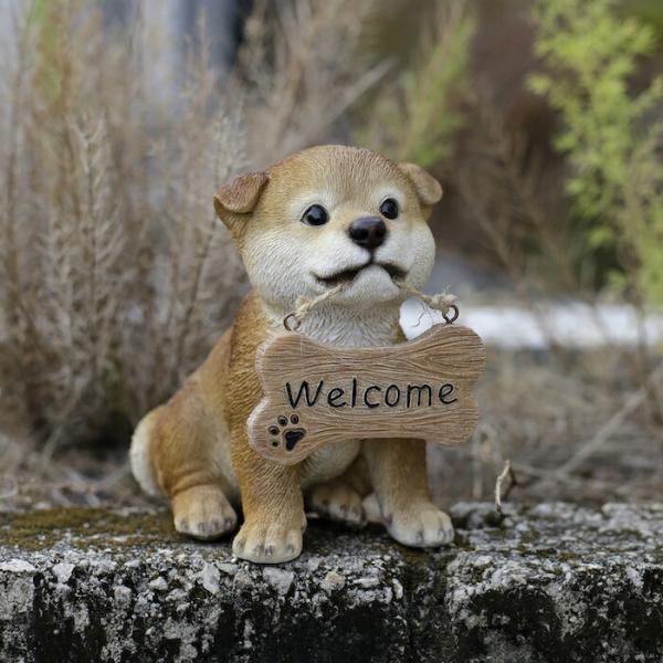 置物 犬 かわいい 動物 玄関 ウェルカムボード 秋田犬 おしゃれ インテリア 卓上 ガーデン 庭 ...