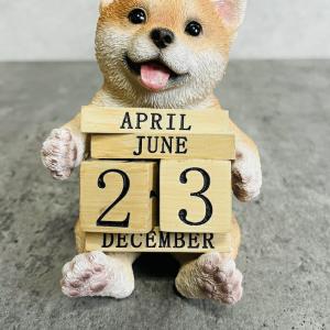 かわいい 犬 置物 柴犬の卓上日付カレンダー ...の詳細画像2