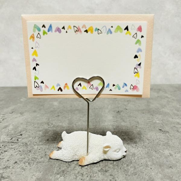 可愛いひつじのメモスタンド 白羊 かわいいメモクリップ 置物 可愛い リアル インテリア 卓上雑貨 ...