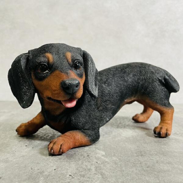 かわいい 犬 置物 じゃれる ミニチュアダックスフンド 動物 おしゃれ 玄関 贈り物 可愛い インテ...