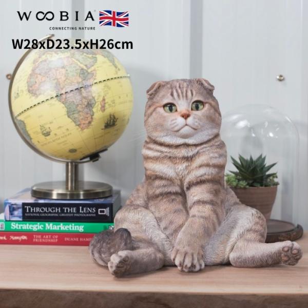置物 スコ座り スコティッシュフォールドたれ耳 猫 ネコ 高さ26cm おしゃれ 大きい 玄関 イン...