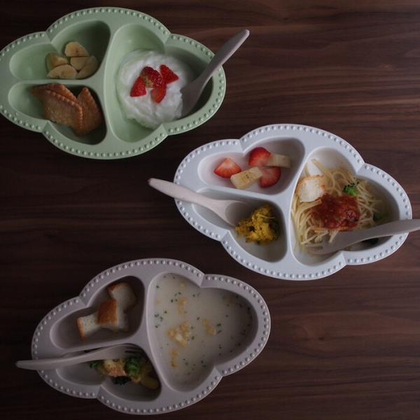 3色から選べる ベビーギフト もぐもぐ食事シリーズ ベビープレートとカトラリーセット Lien de...