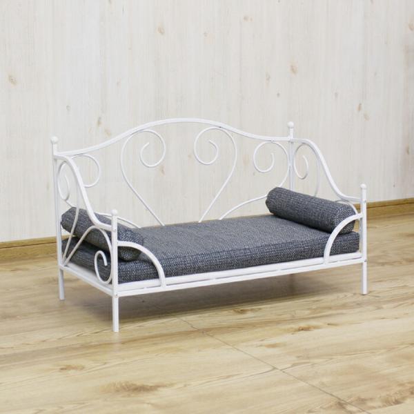 犬猫用 可愛い姫系ペットソファー Ｗ68×Ｄ34×Ｈ40(17)cm 引っかき傷に強い特殊生地仕様 ...