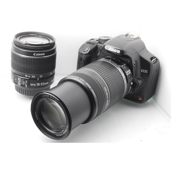 一眼レフカメラ 初心者 Canon デジタル一眼レフカメラ EOS Kiss X2 ダブルズームセッ...