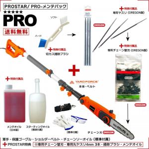 (土日祭日も出荷)【PROメンテパック】 YARD FORCE 高枝切りチェーンソー３プラス＋特典付(OREGON専用替刃・丸ヤスリ、メンテ用替オイル、掃除ブラシ付)