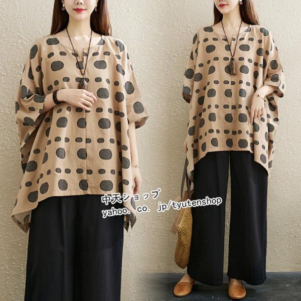 レディースTシャツブラウス40代50代5分袖不規則夏Tシャツ綿麻ゆったりリネンカジュアル気質お出かけ...