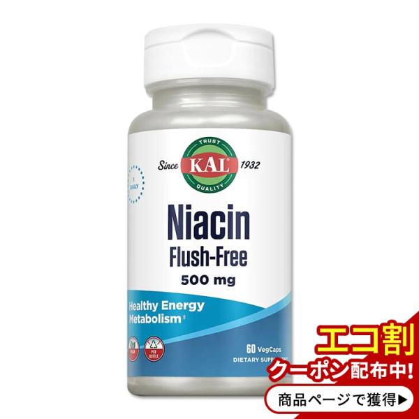 カル ナイアシン 500mg フラッシュフリー 60粒 ベジカプセル KAL Niacin Flus...
