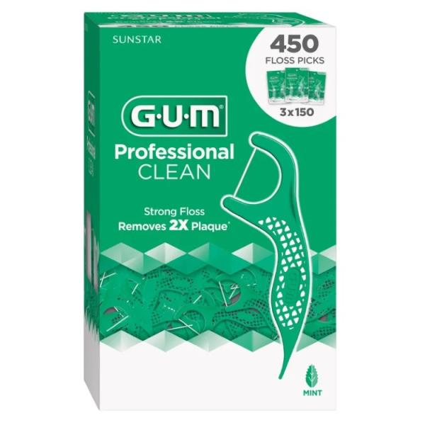 お取り寄せ ガム プロフェッショナルクリーン フロスピック 150本入り 3個セット GUM Pro...