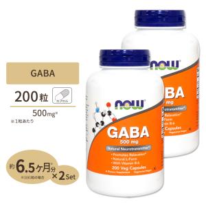 [2個セット] ナウフーズ ギャバ サプリメント 500mg 200粒 NOW Foods GABA ベジカプセル ビタミンB-6｜proteinusa