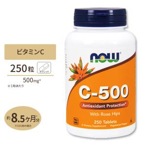 ナウフーズ　ビタミンC-500 with ローズヒップ 500mg 250粒 NOW Foods｜proteinusa