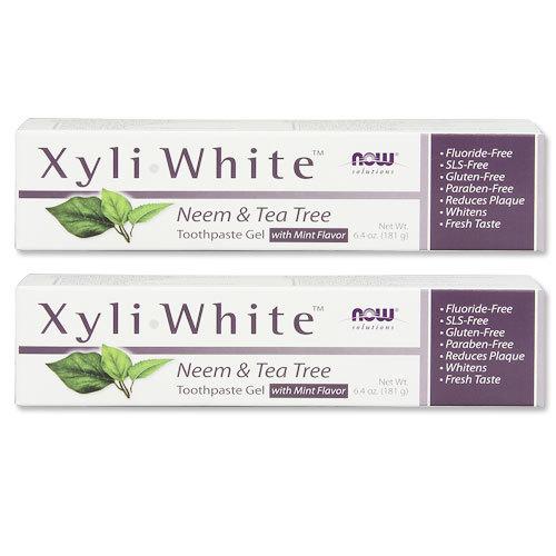 【クーポンあり】[2個セット] キシリホワイト ニーム&amp;ティーツリー歯磨き粉ジェル 181g NOW...