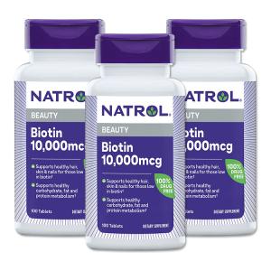 [3個セット] ナトロール ビオチン サプリメント 10000mcg 100粒 Natrol Biotin タブレット マキシマムストレングス｜proteinusa