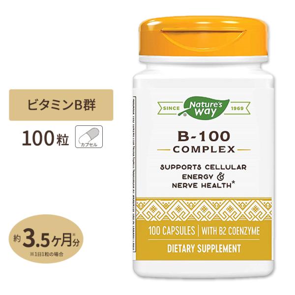 Nature&apos;s Way B-100 コンプレックス (B2補酵素配合) 100粒 カプセル ネイチ...