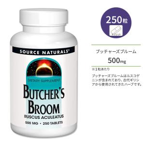ソースナチュラルズ ブッチャーズ ブルーム 500mg タブレット 250粒 Source Naturals Butcher's Broom 250 Tablets サプリメント｜proteinusa