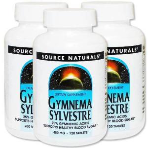 [3個セット] ソースナチュラルズ ギムネマシルベスタ (ギムネマ酸25%) 450mg 120粒 Source Naturals Gymnema Sylvestre 450mg 120tablet
