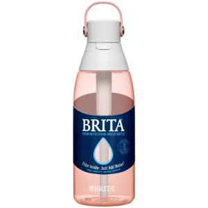 お取り寄せ ブリタ プレミアム プラスチック 浄水ウォーターボトル ブラッシュピンク 1.1L ストロー付き Brita 36oz Premium Plasti